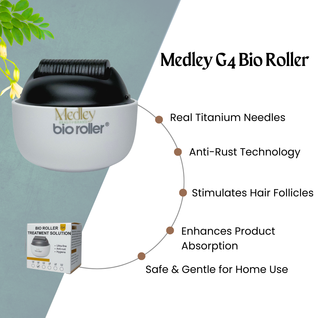 Medley G4 Bio Roller – Titanium Microneedle Derma Roller for Hair & Skin Rejuvenation