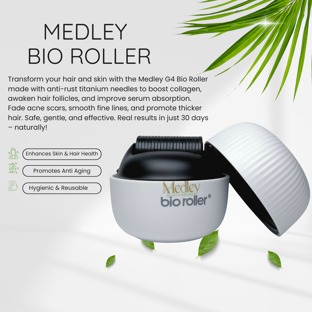 Medley G4 Bio Roller – Titanium Microneedle Derma Roller for Hair & Skin Rejuvenation