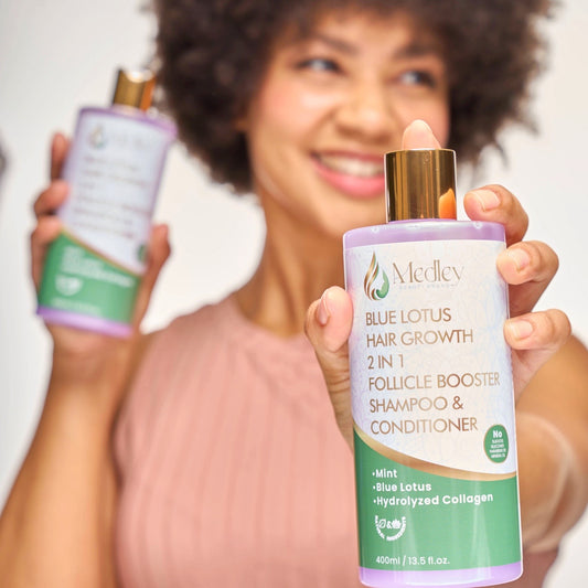 Blue Lotus hair growth 2 in 1 follicle booster shampoo & conditioner