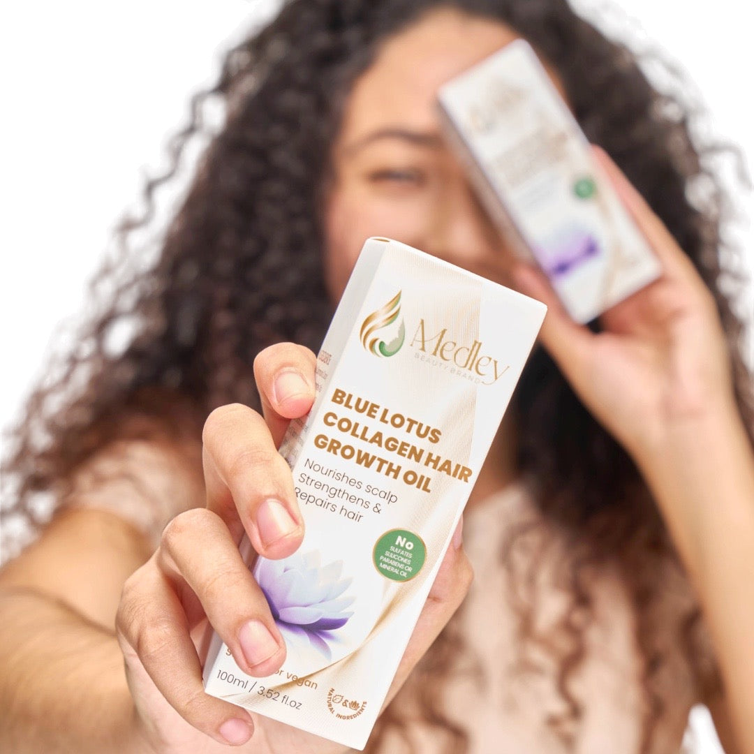 Medley Blue Lotus collagen hair growth oil