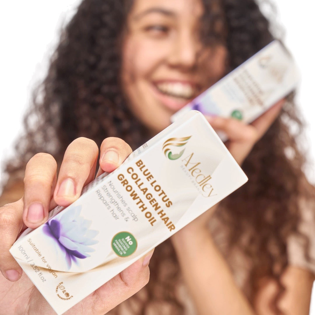 Medley Blue Lotus collagen hair growth oil