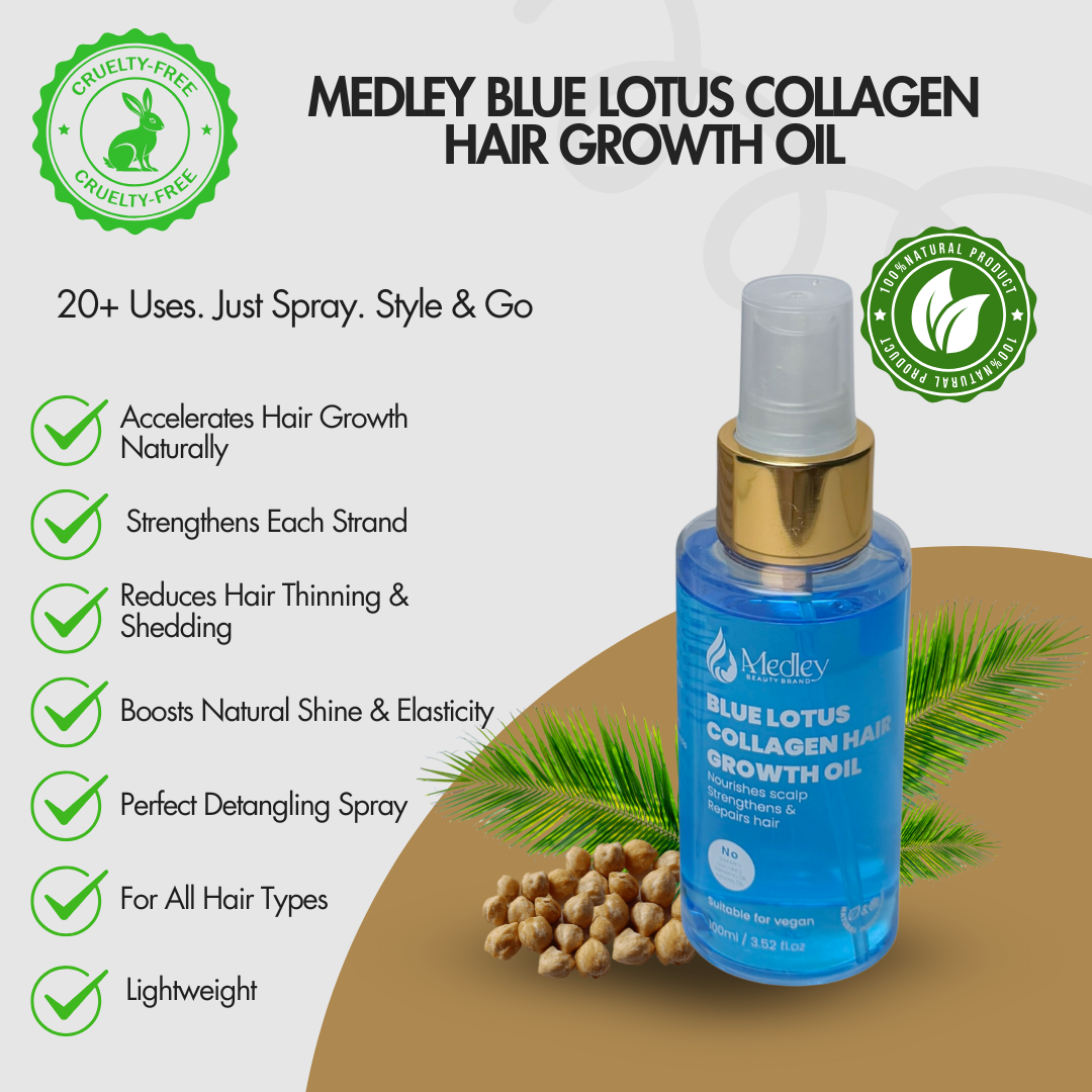 Blue Lotus collagen hair growth oil mega 3 combo { Pack of 3 }
