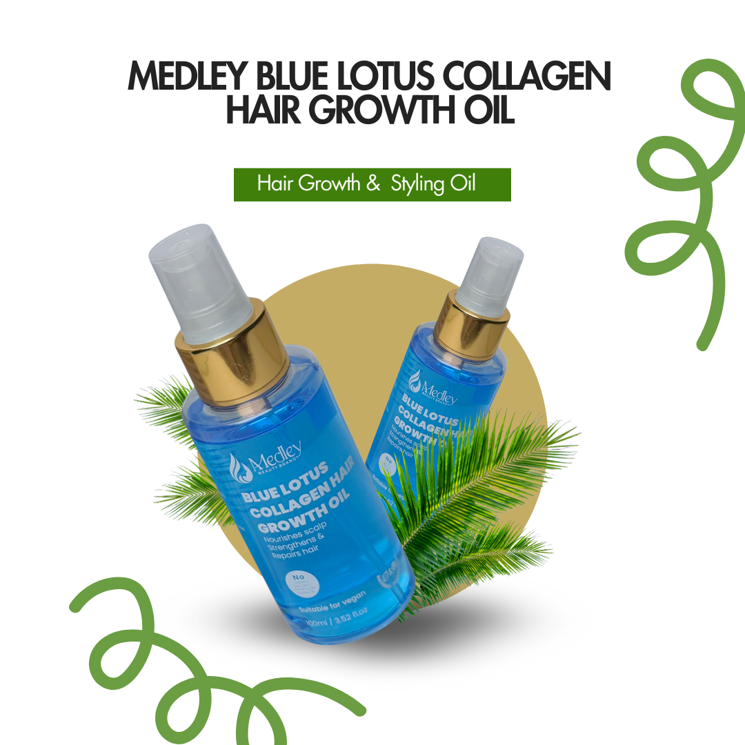 Medley Blue Lotus collagen hair growth oil