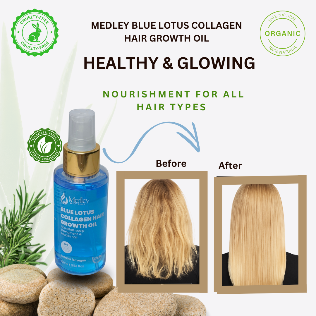 Blue Lotus collagen hair growth oil mega 3 combo { Pack of 3 }