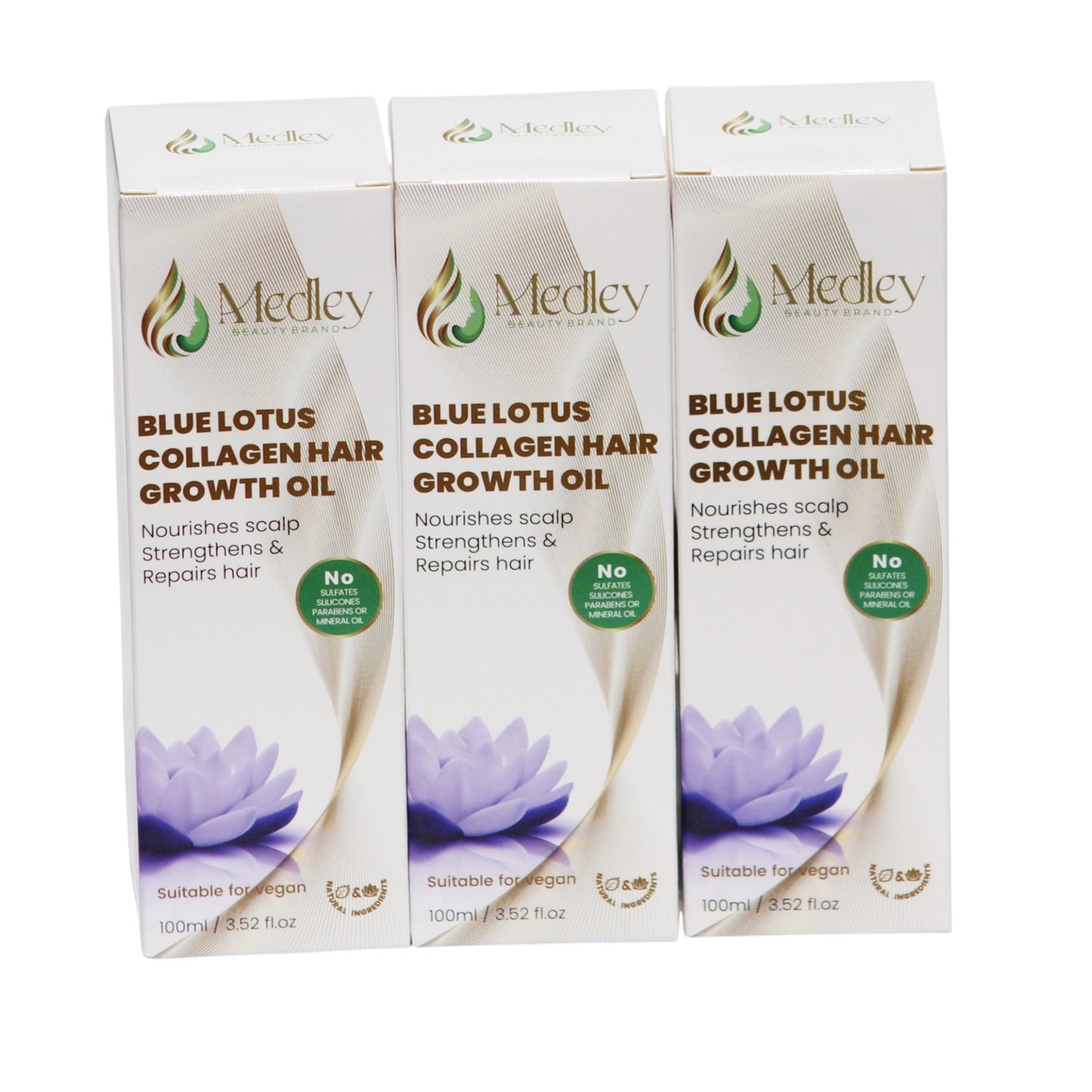 Blue Lotus collagen hair growth oil mega 3 combo { Pack of 3 }