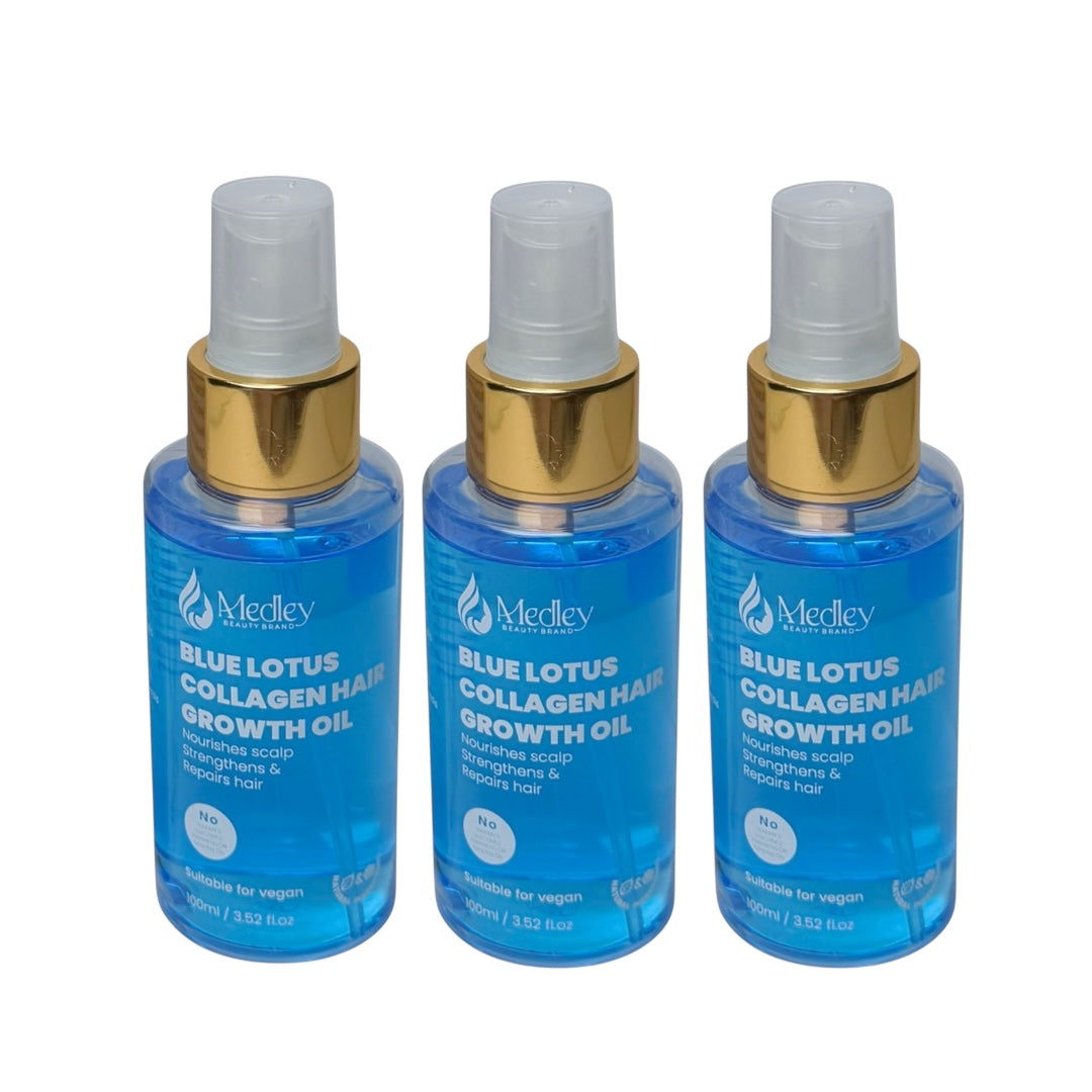 Blue Lotus collagen hair growth oil mega 3 combo { Pack of 3 }